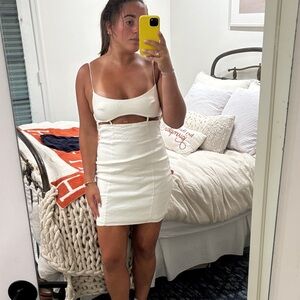 Zara White Cut-Out Dress